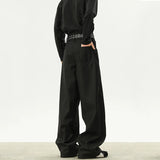 WIAOFELLAS  -  Deconstruction Design Pleated Wide Leg Trousers Men American Vintage Drape Suit Pants Streetwear Fall Loose Leisure Pants