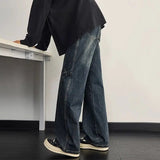 WIAOFELLAS  -  Spring Autumn Men and Women Trendy Personalized Straight Leg Jeans American Couple Loose Retro Harajuku Casual Pants Y2k