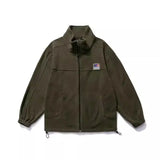 WIAOFELLAS  -  High-neck Solid Color Zipper Pockets Lantern Long Sleeve Men's Clothing Cardigan Coats Casual Jackets Autumn Winter Trendy Tops