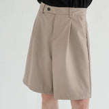 WIAOFELLAS  -  Summer Suit Shorts Men Fashion Social Mens Dress Shorts Korean Loose Straight Casual Shorts Mens Office Formal Shorts M-2XL