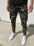 Wiaofellas  -  Men quick dry sweatpants camouflage sports pants slim elastic multi-pocket cargo pants men's fitness running training trousers