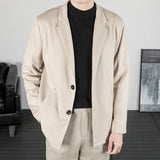 WIAOFELLAS  -  Korean Popular Clothes Men Spring Autumn Elegant Men's Jackets Men Suit Top Brand Clothing Male Coat Single Breasted Suits Coats