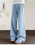 Wiaofellas  -  Breathable Linen Casual Pants Men Summer Thin Straight Leg Loose Drapey Long Pants Comfortable Lightweight Straight Cut Trousers