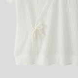WIAOFELLAS  -  Men T Shirt Solid V Neck Short Sleeve Lace Up Knitted Male Tee Tops Summer Streetwear 2025 Fashion Casual Men Clothing