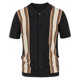WIAOFELLAS  -  Men's Clothing Summer New Shirt for Men Fashion Splicing Short-sleeved Cardigan Color Collision Business Polo Shirt Blouset