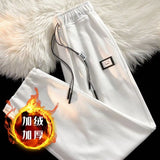WIAOFELLAS  -  Design Inspired Pants with Plush and Thickened Men's and Women's Loose Straight Leg Casual Wide Leg Pant Versatile