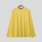 WIAOFELLAS  -  2026 Men Striped T Shirt O-neck Long Sleeve Korean Style Male Basic Tee Tops Streetwear Stylish Casual Men Clothing