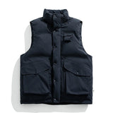 WIAOFELLAS  -  Autumn and Winter Men's Cotton-padded Waistcoat with Stand-up Collar Clip Cotton Jacket Jacket To Wear Warm