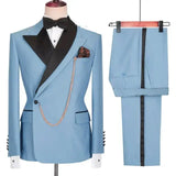 Wiaofellas  -  Italian Style Suits For Men Slim Fit Groom Tuxedo Wedding Double Breasted Formal Jacket With Pants Custom Male Fashion