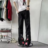 WIAOFELLAS  -  American High Street Men's Jeans Spring Autumn New Slim Design Wide Leg Straight Cut Trousers Harajuku Sle Qui Dry Cotton...