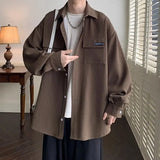 WIAOFELLAS  -  American Long Sleeved Shirt Jacket Men's Trendy High-end Casual Shirt Loose Top