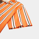 Wiaofellas  -  New Men's Beach Shirts Hot Sale Hawaiian Color Matching Striped Shirt Men Casual Oversized Short Sleeve Shirt Chemise Homme
