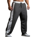 WIAOFELLAS  -  Mens Pants Sports Gym Contrast Color Casual Pants Jogging Exercise Slightly Stretch Soft Elastic Wide Leg Pants Men'S Clothing