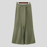 Wiaofellas  -  Men's Skirts Solid Color Elastic Waist Casual Split Skirts For Man Personality Streetwear Fashion Men Bottoms S-5XL