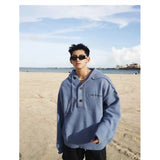WIAOFELLAS  -  Hooded turtleneck sweater men's autumn and winter loose lazy style sweater retro thickened sweater jacket