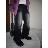 WIAOFELLAS  -  Trendy Paint Dot Loose Dad Pants Black Grey Casual Pants streetwear hiphop denim jeans men men's pantalon homme jean