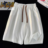 Wiaofellas  -  Men's Plus Size Pleated Ice Silk Quick-Dry Shorts Summer Lightweight Beach Loose Sports Casual Mid-Length Pants