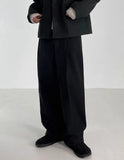 WIAOFELLAS  -  Autumn Winter Men's Cotton Wide Leg Floor Suit Pants Korean Casual Loose Straight  Thicken Full Length Trousers Male Keep Warm