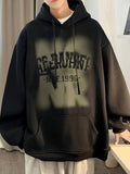 WIAOFELLAS  -  New Goth Letter Print Hooded Sweatshirts For Men Vintage Cotton Fleece Hoodies Hip Hop Fashion Y2K Streetwear Hoody Clothes