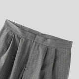 WIAOFELLAS  -  Men Sets Striped V Neck Sleeveless Crop Tops Vests & Pants Two Pieces Sets Streetwear Fashion Men's Casual Suits