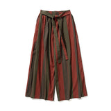 WIAOFELLAS  -  Men Striped Pants Men Wide Leg Cotton Linen Wide-Leg Pants Man Retro Chinese Style Male Casual Nepal Robe Joggers Trousers