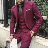 WIAOFELLAS Dark Grey Men Suit Slim Fit Smart Casual Business Formal Party Prom Blazer Jacket 3 Pieces Summer Wedding Groom Tuxedos 20