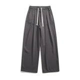 WIAOFELLAS  -  Men's Hong Kong Style Sports Pants Couple Straight Pants Loose Casual Pants Floor Pants Drooping Pants