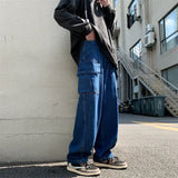 WIAOFELLAS  -  Men Jeans Wide Leg Denim pants Loose Straight Baggy Men's Jeans hip hop Streetwear Skateboard Neutral denim Trousers Cargo jeans