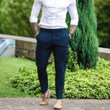 WIAOFELLAS  -  Mens Mid-Waist British Overalls Spring Summer New Outdoor Slim Trousers Straight-Leg Sports Pants Casual Work Pants