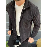 WIAOFELLAS  -  Casual Lapel Corduroy Cardigan Men's New Autumn Solid Color Long-sleeved Jacket Fashionable Men's Casual Fashion Coat