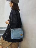WIAOFELLAS  -  Canvas cash register shoulder messenger bag multi-layer cloth bag unisex wallet