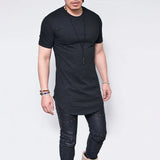 Wiaofellas  -  Men's White Slim T-Shirt Summer Short Sleeve Round Neck Tees Casual Youth Breathe Soft Cotton Top Basic Male Clothing
