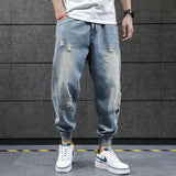 Wiaofellas  -  New Hip Hop Harem Jeans Pants Men Loose Joggers Denim Casual Sweatpants Korea Ankle Length Trousers Streetwear Male Clothes