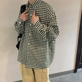 WIAOFELLAS  -  Spring Autumn Men's Shirt New Fashion Plaid Lapel Chest Pocket Casual Comfortable Jacquard Outdoor Long Sleeve Tops C129