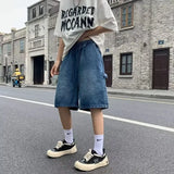 WIAOFELLAS  -  new summer wash vintage jeans men's American fashion brand design sense of medium pants in stock