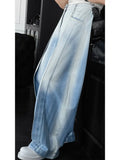 WIAOFELLAS  -  American Heritage Jeans 2025 Wide Leg Vintage Wash Unisex Oversized Denim Pants Artisanal Detailing Spring Summer Essential