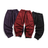 WIAOFELLAS  -  Men Winter Thicken Wool Harem Pants Men's Chinese Style Warm Oversize Trousers Male Japan Casual Plaid Pant