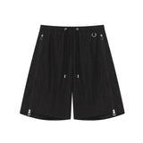 Wiaofellas  -  Men's Casual Shorts Loose Lace-up Zippers Design Solid Color Loose Male Bottom New Trend Summer