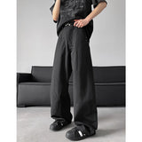 WIAOFELLAS  -  Korean Men's Casual Pants Trendy Solid Color Loose Straight Wide Leg Trousers Y2k Pantalones Hombre Baggy Overall Cargo Pants