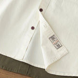 Wiaofellas  -  Summer American Retro Short Sleeve Lapel Cargo Shirt Men's Amei Khaki 100% Cotton Washed Double Pocket Casual Tough Guy Blouses