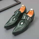 WIAOFELLAS  -  Luxury Green High Heel Shoe Men Fashion Platform Moccasin Wedding Man Shoes Size 46 Leather Pointed Toe Formal Shoes Gentleman