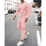 WIAOFELLAS  -  Long Sve Two-Piece Suit for Men Casual Sportswear Spring Season Outerwear Long Pants No Brand Registered Trademark