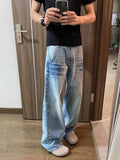 WIAOFELLAS  -  Fashion Summer Men's Gradient Wash High Street Denim Pants Vintage Trendy Casual Wide Leg Loose Straight Jeans Male