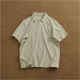 WIAOFELLAS  -  Loose casual lapel POLO shirt men's summer short-sleeved T-shirt simple men's top T-shirt