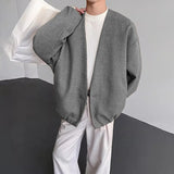 WIAOFELLAS  -  Men Jackets Solid Color Long Sleeve Open Stitch Casual Male Thin Coats Loose Streetwear Fashion Cardigan Outerwear Men