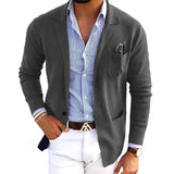 WIAOFELLAS  -  Autumn Fashion Knit Cardigan Men's Sweater Top Male Clothes Long Sleeve V-Neck Solid Weater Slim Fit Sweater Jacket Men's Coat