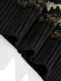 Wiaofellas  -  Casual Zipper Stand Collar Mens Sweatercoats Autumn Winter Vintage Knitted Cardigans For Men Fashion Geometric Sweater Jackets