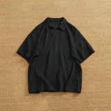 WIAOFELLAS  -  Loose casual lapel POLO shirt men's summer short-sleeved T-shirt simple men's top T-shirt