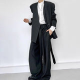 WIAOFELLAS  -  Mens Trousers Straps Thin Casual Pants Summer Streetwear Fashion Daily All-Match Trend Straight Pants Men'S Clothing 2025 New