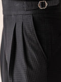WIAOFELLAS  -  Trendy Men's High Waist Trousers Vintage Slim Straight Suit Pants Spring Autumn Fashionable Waffle Textured Mens Slim Trousers